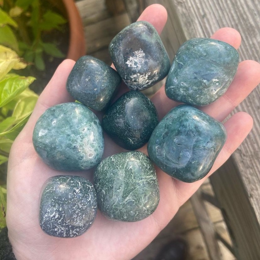 XL moss agate crystal tumbles